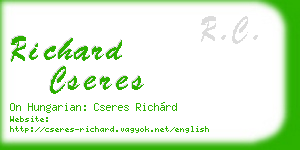 richard cseres business card